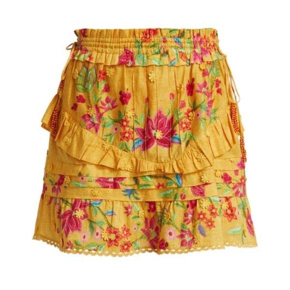 FARM Rio Yellow Floral Mini Skirt - Picture 3 of 5